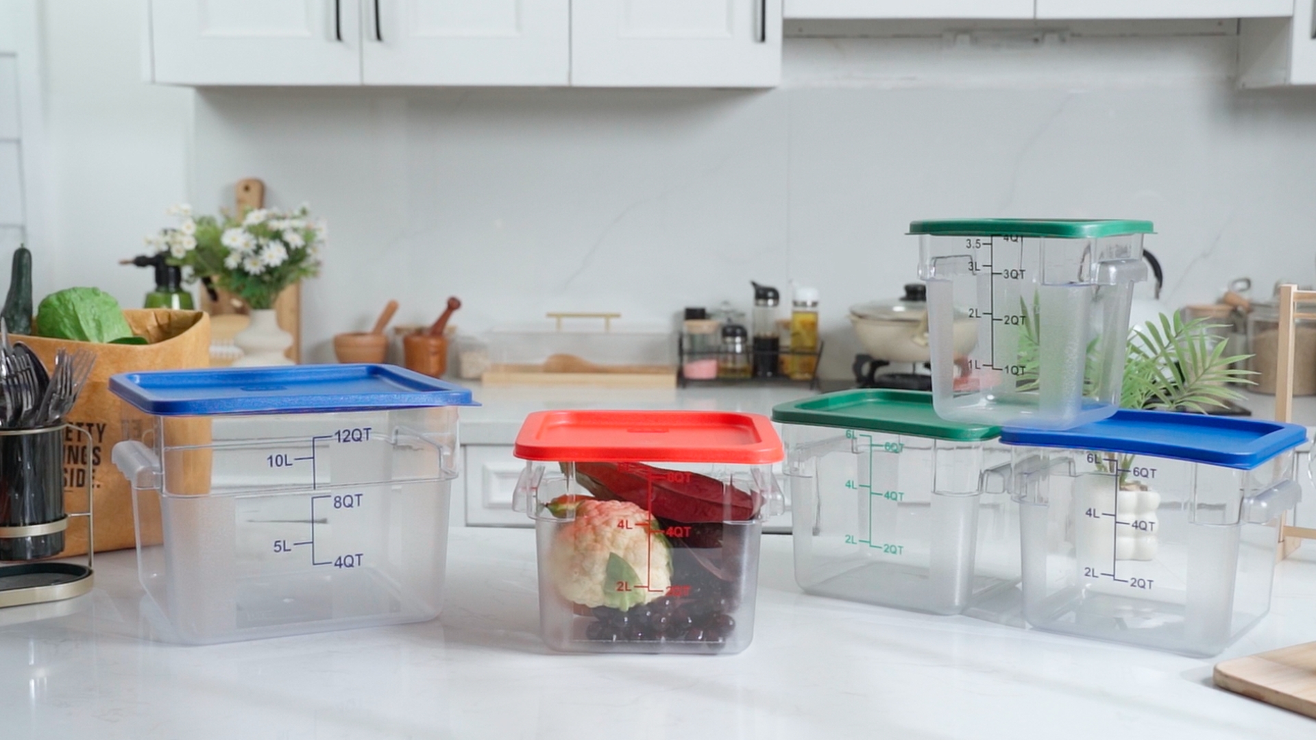 Amazon.com: Ziliny 8 Sets Square Food Storage Containers with Lids